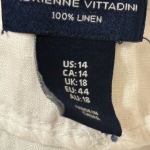Adrienne Vittadini White Linen Apparel